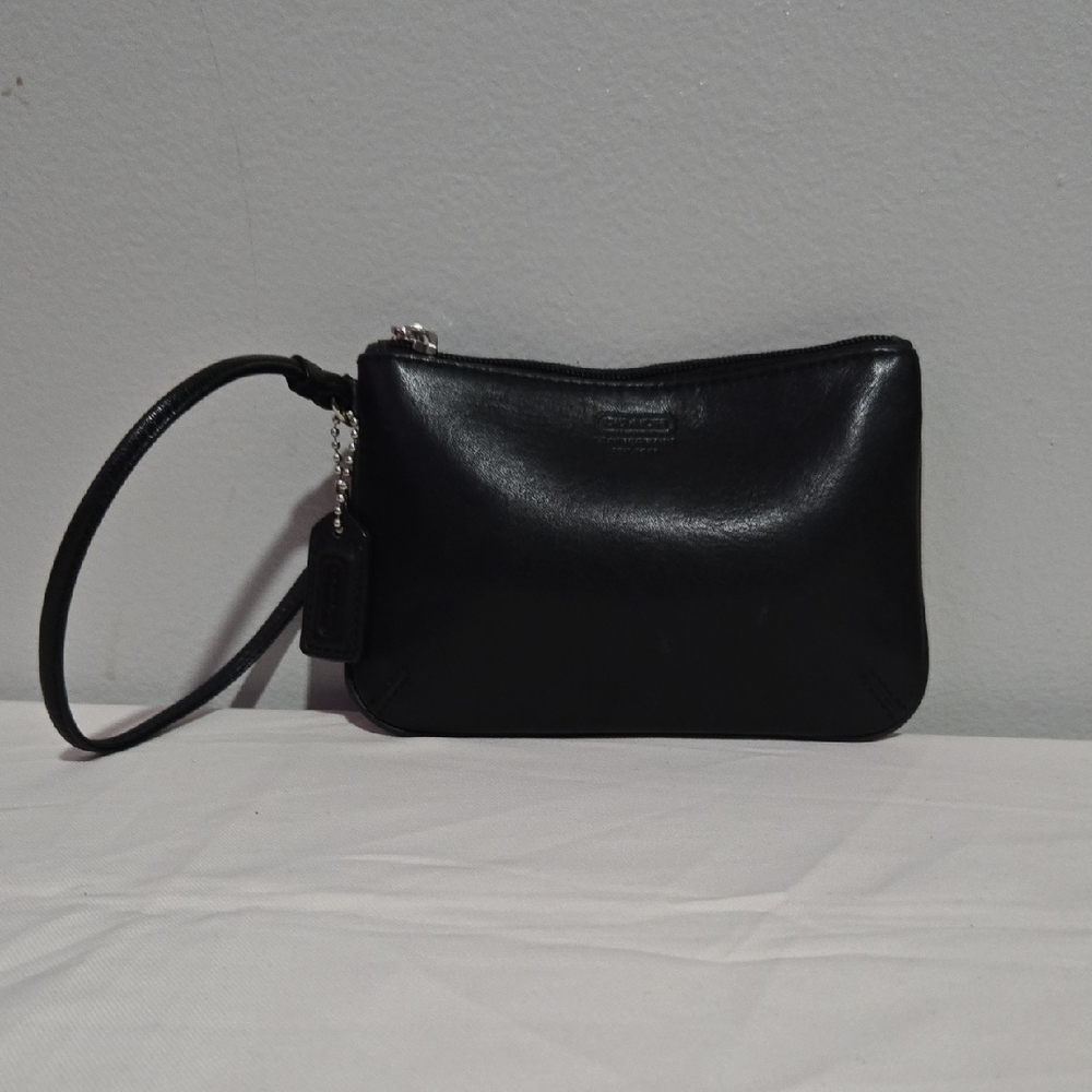 Coach Black Leather Wristlet